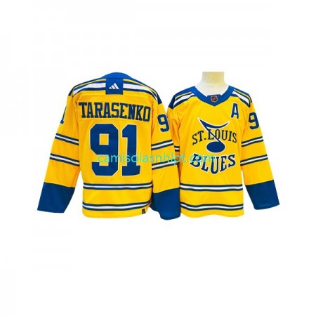 Camiseta St. Louis Blues Vladimir Tarasenko 91 Adidas 2022-2023 Reverse Retro Amarelo Authentic - Homem
